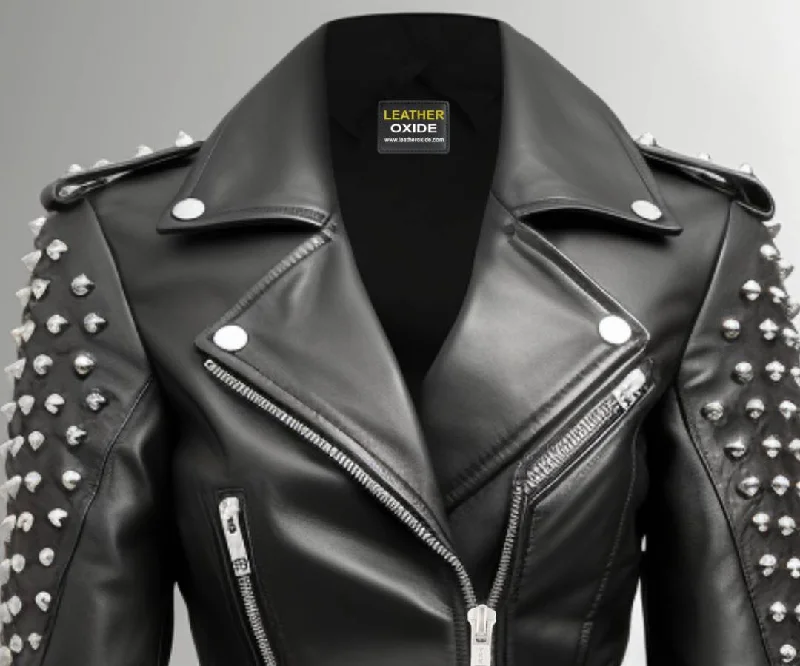 Anastasia Black Biker Women Leather Jacket