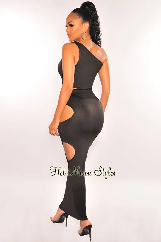 black-one-shoulder-cut-out-skirt-two-piece-set