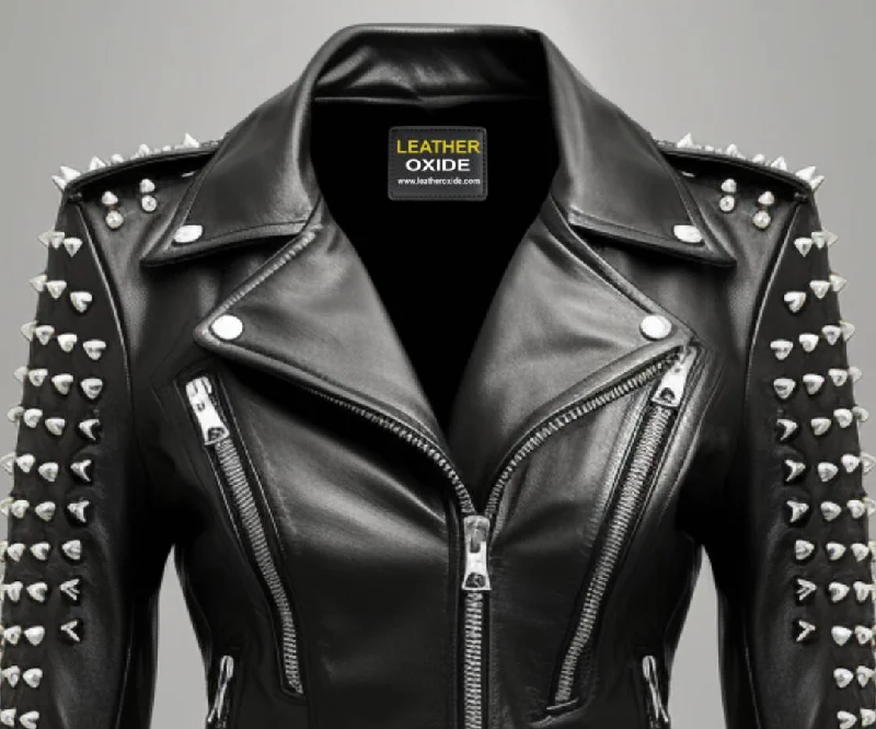 Daphne Black Women Biker Leather Jacket