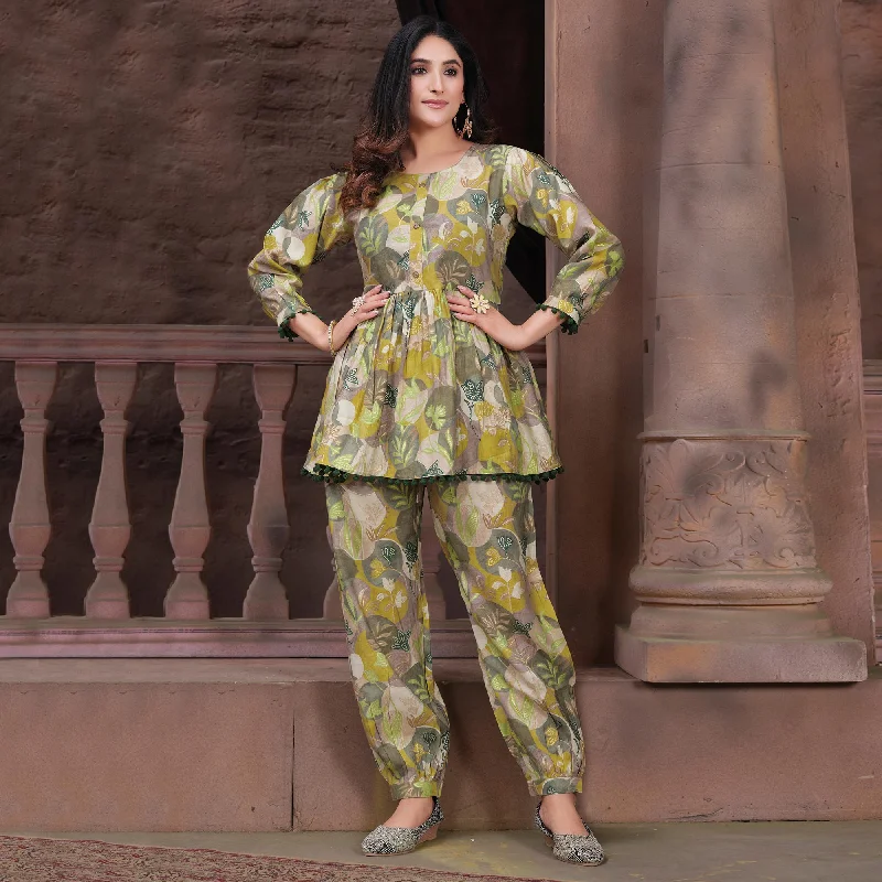 green-floral-printed-chanderi-co-ord-set