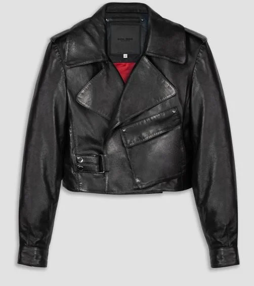 Isabella Black Biker Women Leather Jacket