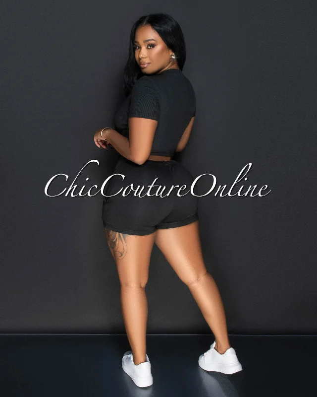 monola-black-ribbed-bodysuit-shorts-set