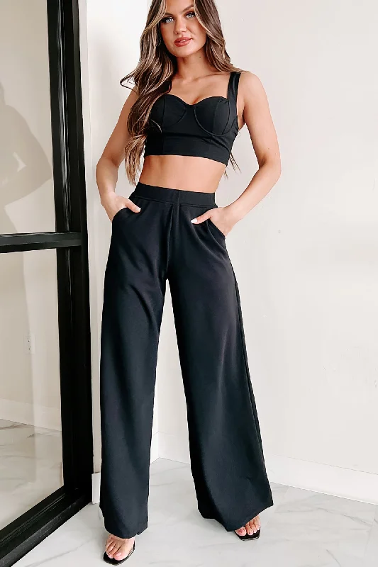 No Dull Moments Two Piece Pant Set (Black)