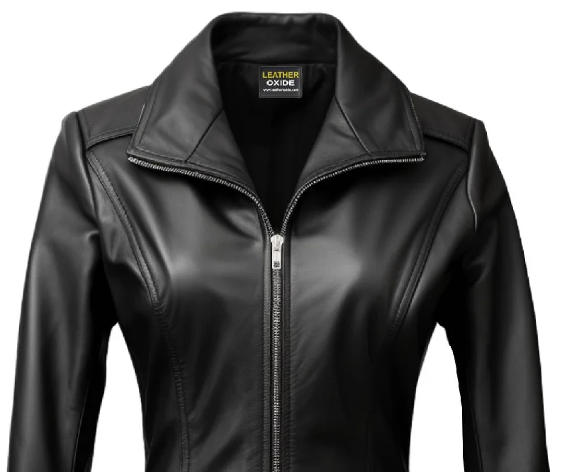 Women Black Designer Leather Jacket