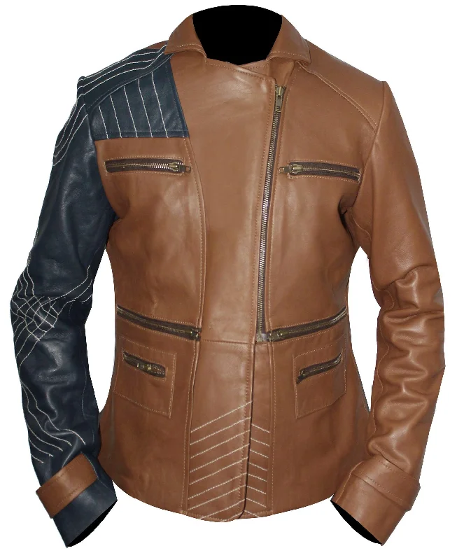 Women Leather Jacket - Brown