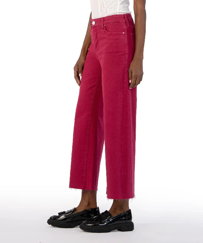 Meg High Rise Fab Ab Wide Leg Raw Hem (Dragon Fruit)