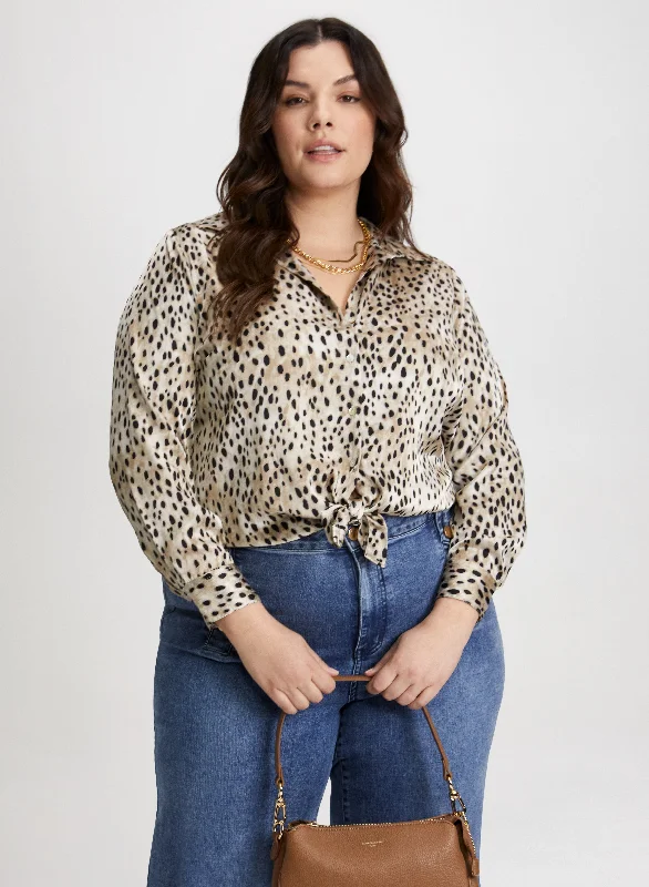 Animal Print Satin Shirt