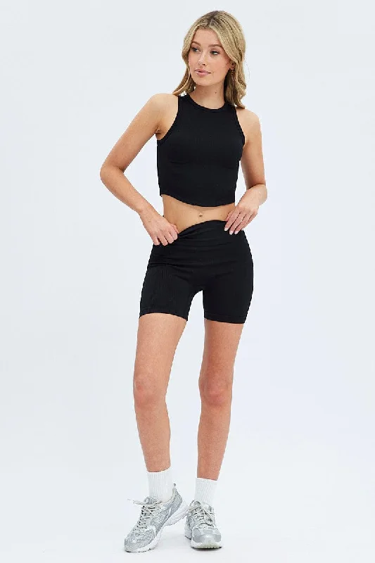 Black Tank Top Sleeveless Seamless