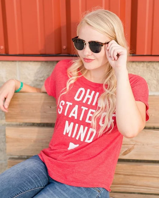 WOMEN'S OHIO STATE OF MIND DOLMAN / RED