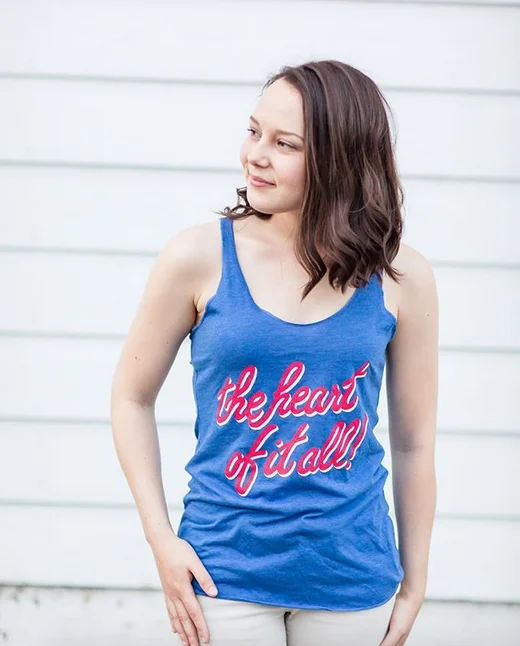 HEART OF IT ALL SCRIPT / BLUE RACERBACK TANK