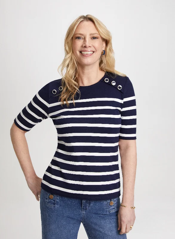 Striped Crew-Neck Top