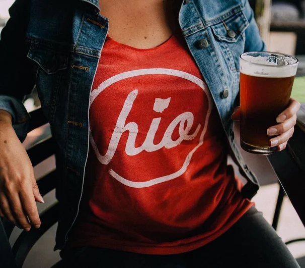 WOMEN'S CIRCLE OHIO RED RACERBACK TANK / RED