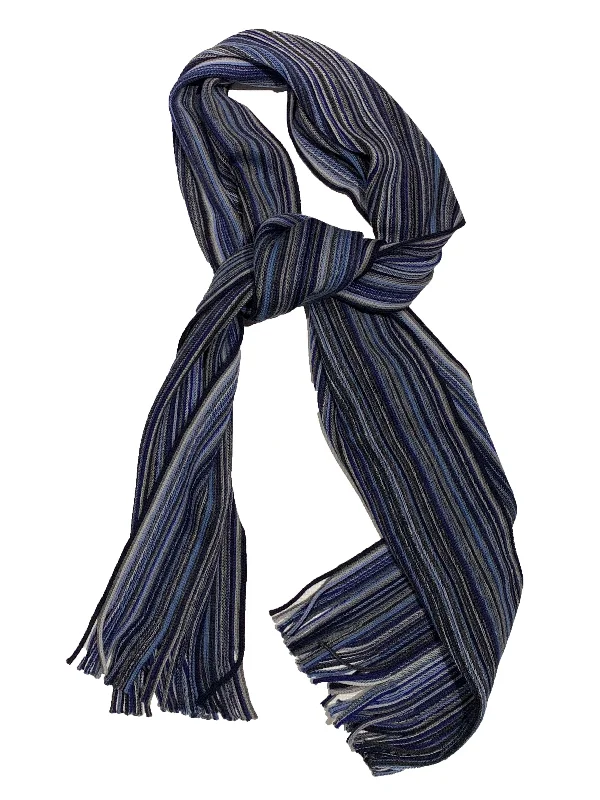 Hemley - Foulard rayé de tricot de laine