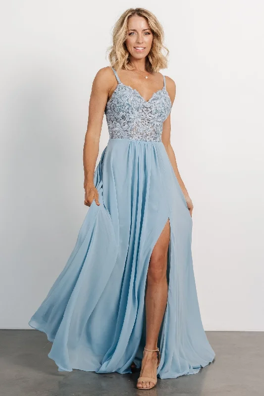 Samantha Lace Top Gown | Light Blue