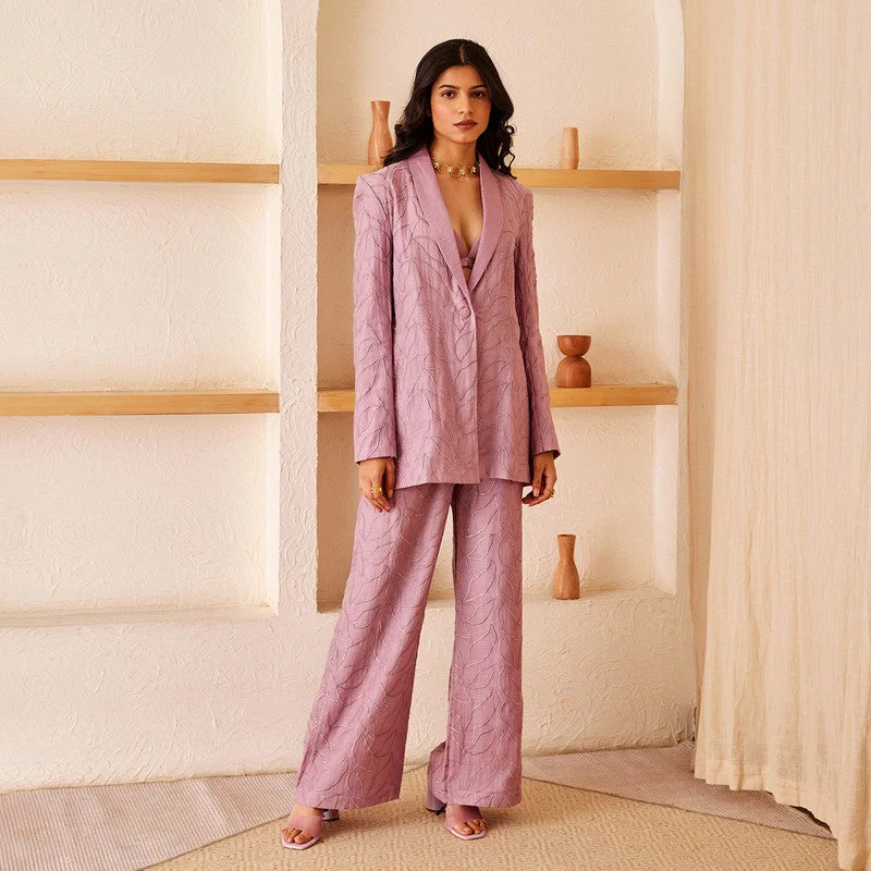 Cotton Chanderi Trousers | Lavender