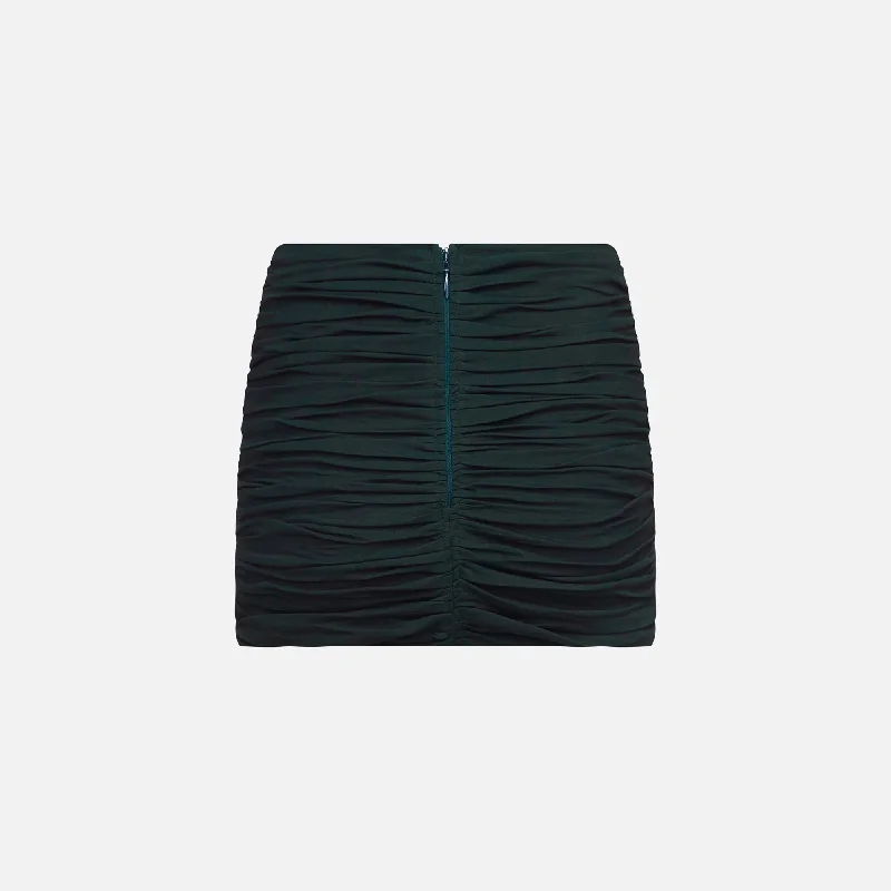 Area Heart Rouched Mini Skirt - Green