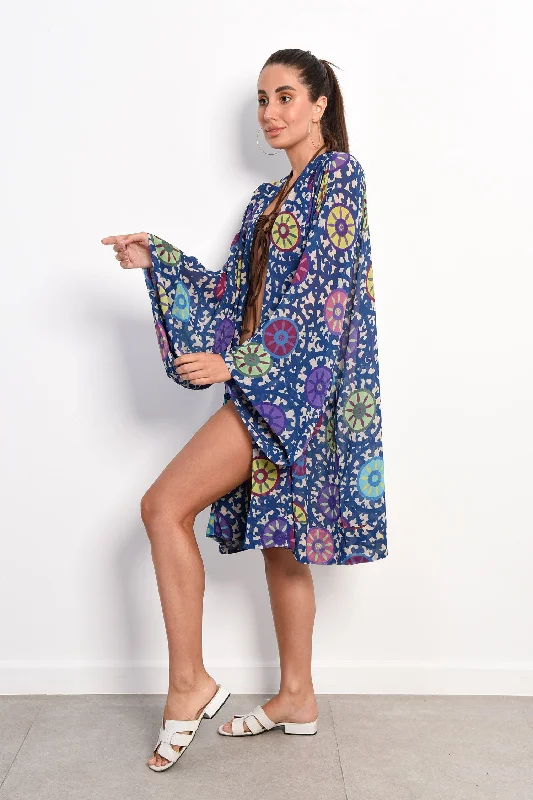 Printed Cardigan - Azul