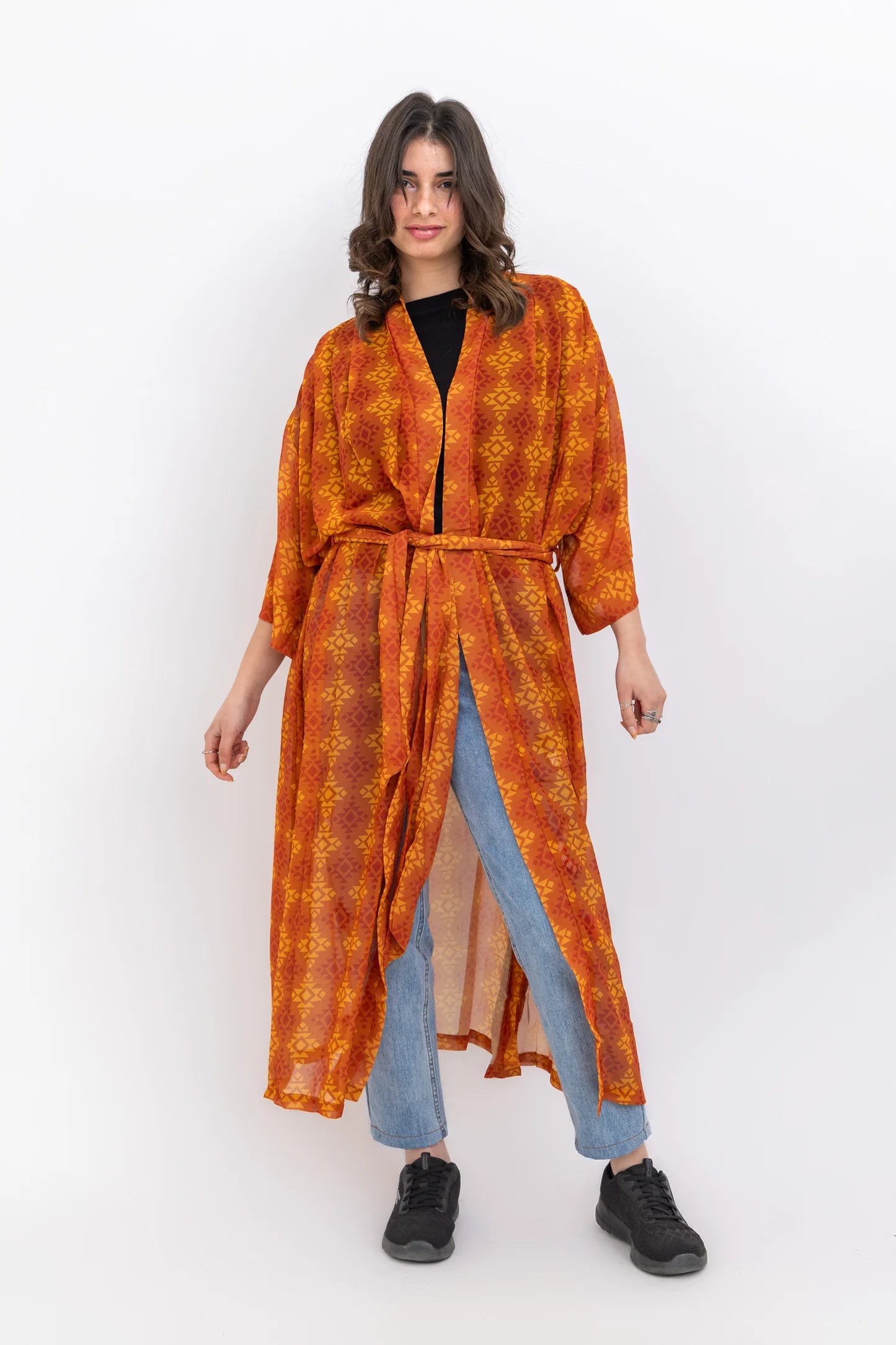 The Dark Orange Ramadan Kimono - Dragonfly