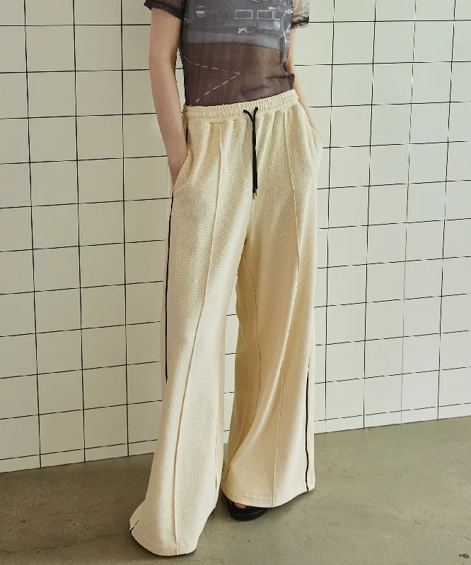 Side Line Pique Knitting Wide Pants