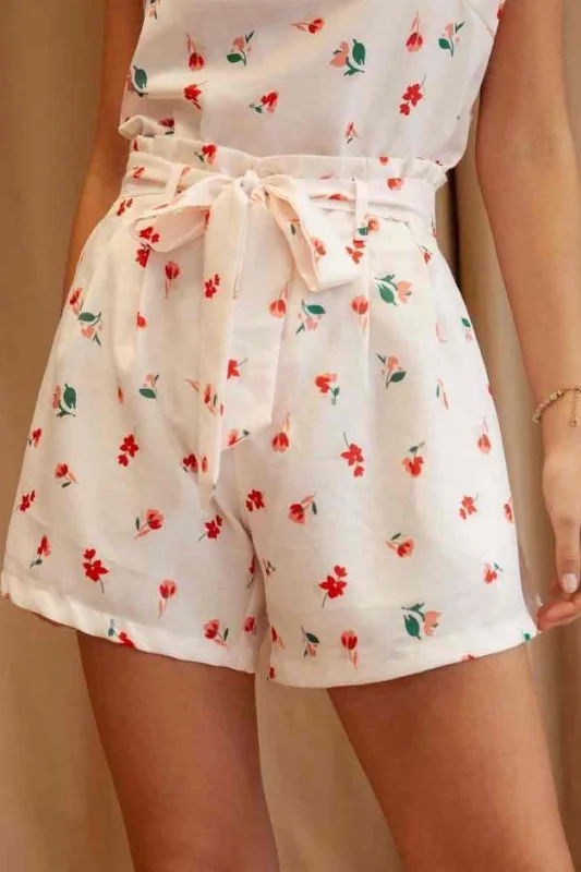 A-bee - Printed Shorts 2089-1 - Light Red