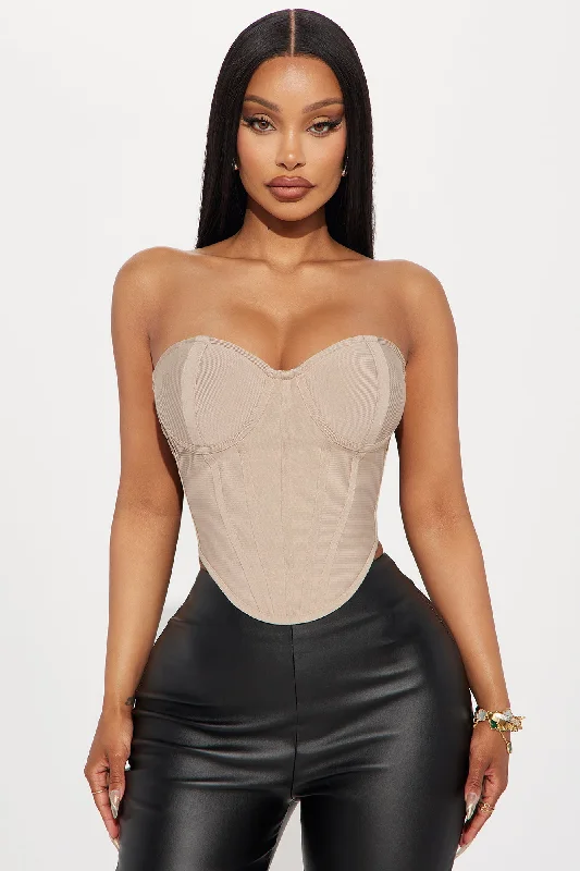 Amara Bandage Corset Top - Taupe