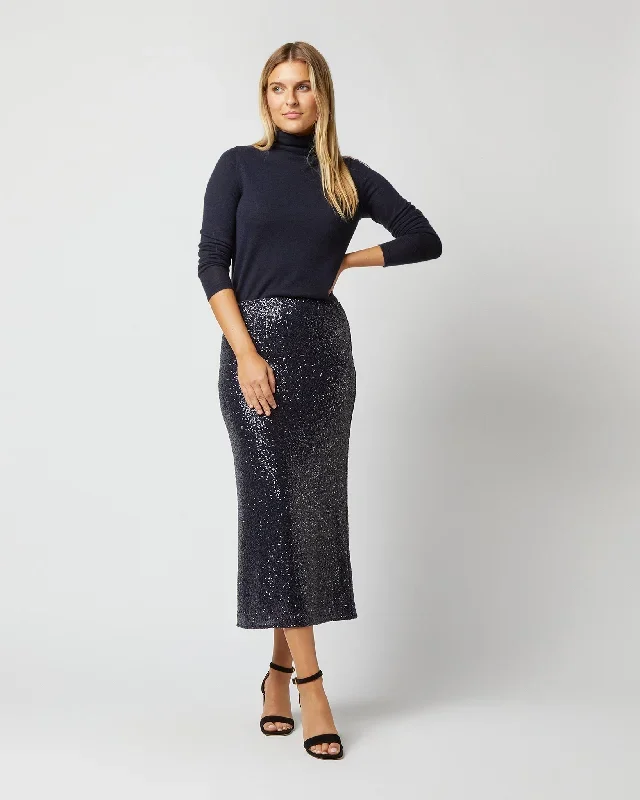 Ruby Skirt in Midnight Blue Sequin