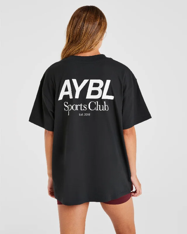 AYBL Sports Club Oversized T Shirt - Black