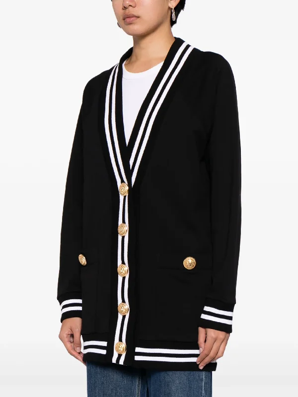 balmain-balmain-signature-jersey-cardigan-cardigans-600043847blk