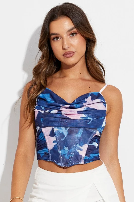 blue-abstract-corset-top-sleeveless-cowl-neck-crop-mesh-jc1173-47wb