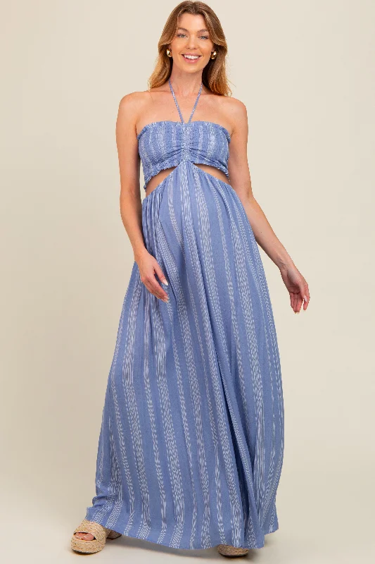 blue-striped-cutout-halter-wide-leg-maternity-jumpsuit