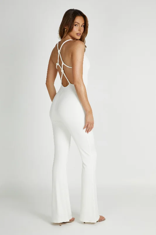 Brinley Slinky Jersey Jumpsuit - White