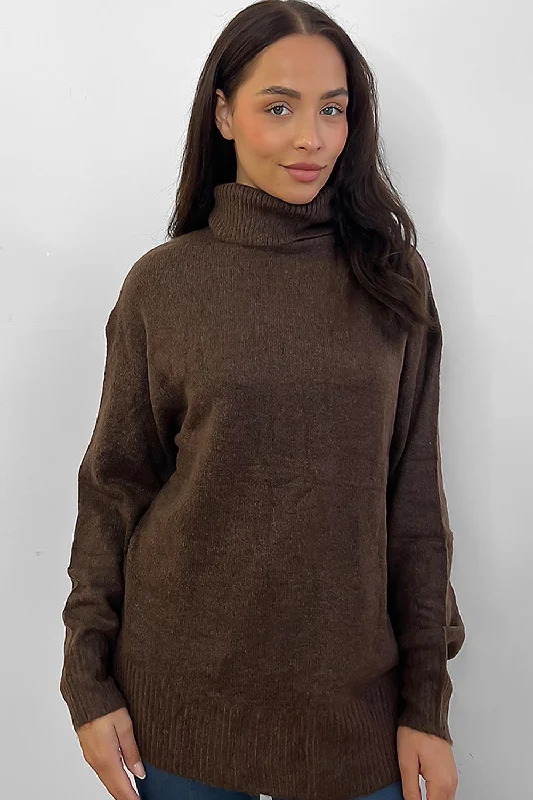 brown-high-turtle-neck-oversized-pullover