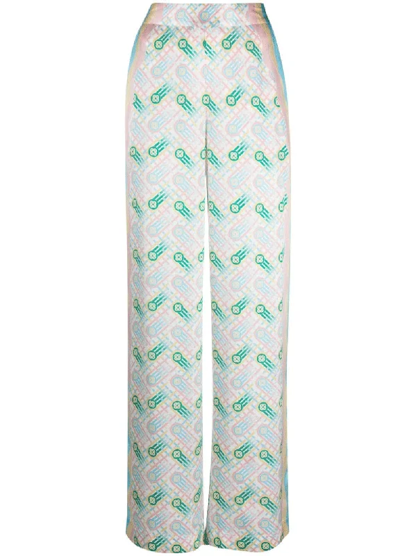 Printed Straight Leg Trousers