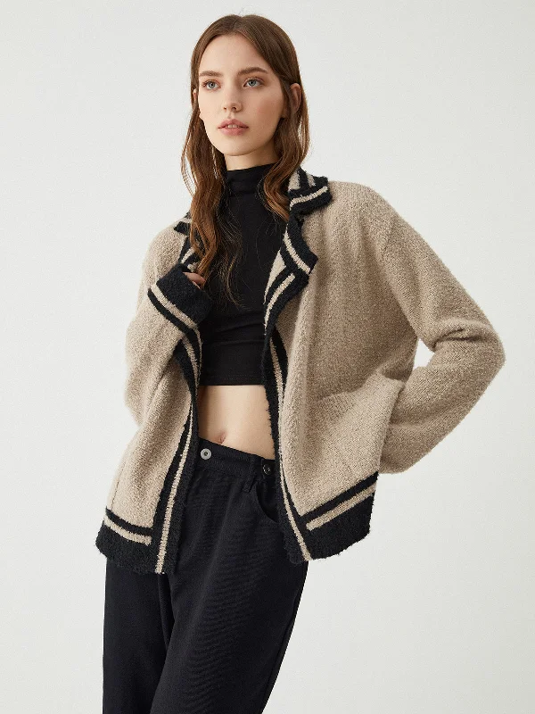 contrast-trim-knit-cardigan