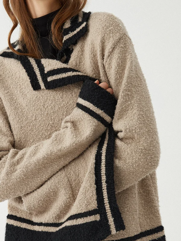 contrast-trim-knit-cardigan