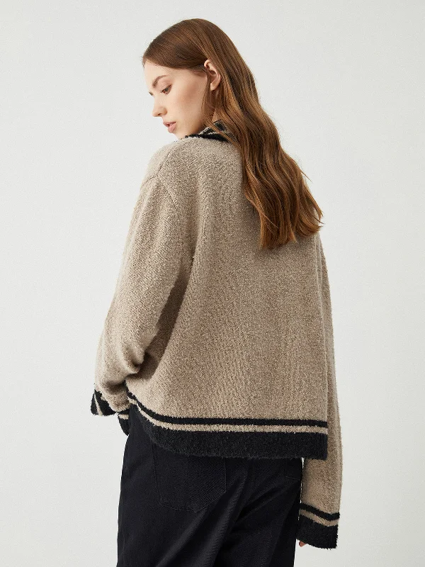 contrast-trim-knit-cardigan