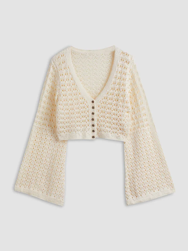 Pointelle Knit Cardigan