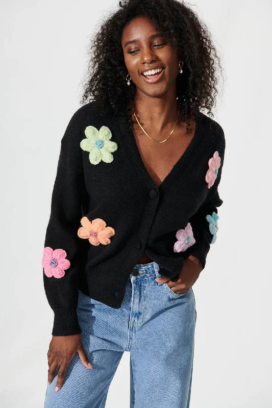 daytales-knit-cardigan-in-black-with-multi-flower-wool-blend