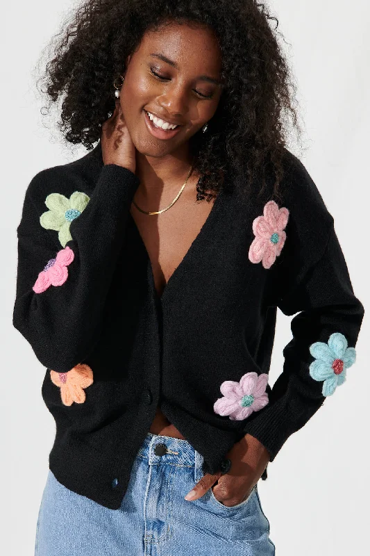 daytales-knit-cardigan-in-black-with-multi-flower-wool-blend