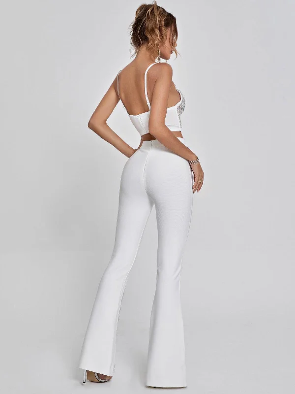 della-mesh-diamond-bandage-pants-in-white