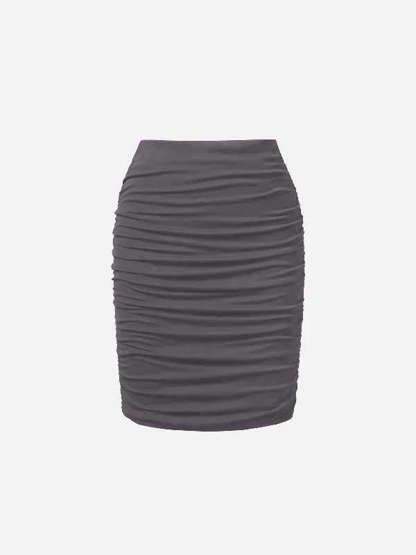 eco-skinkiss-ruched-sides-knee-length-skirt