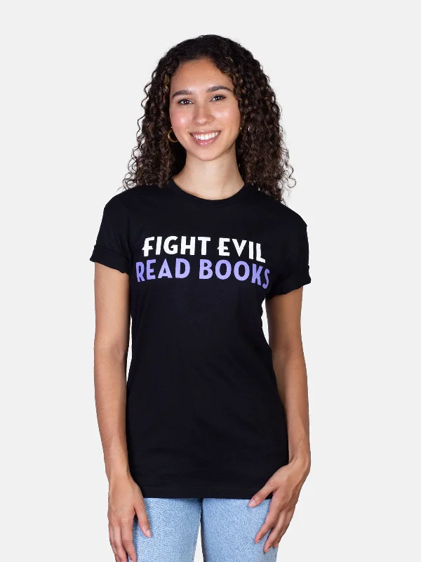 fight-evil-read-books-text-only-unisex-t-shirt