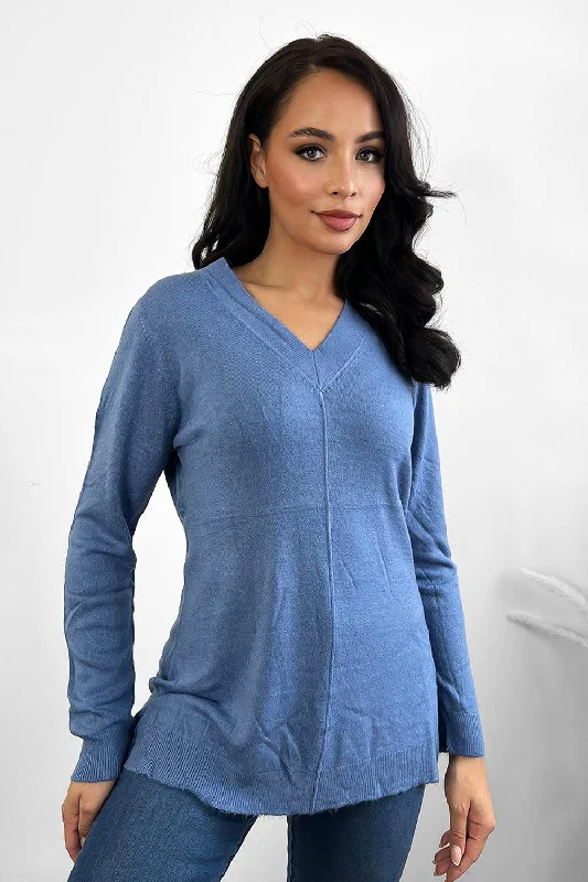 front-seam-v-neck-soft-knit-pullover