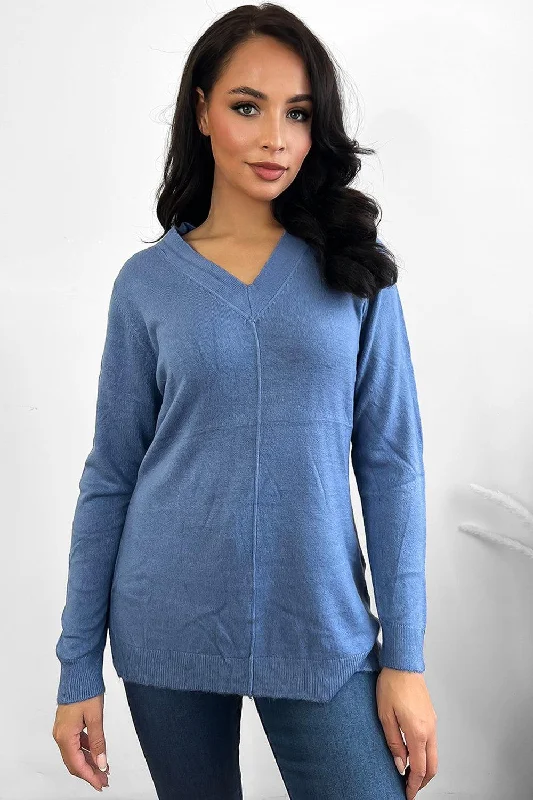 front-seam-v-neck-soft-knit-pullover