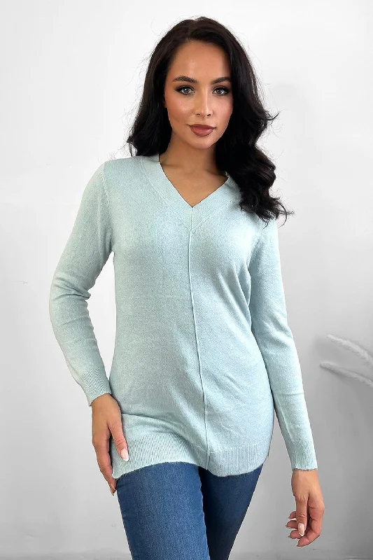 front-seam-v-neck-soft-knit-pullover