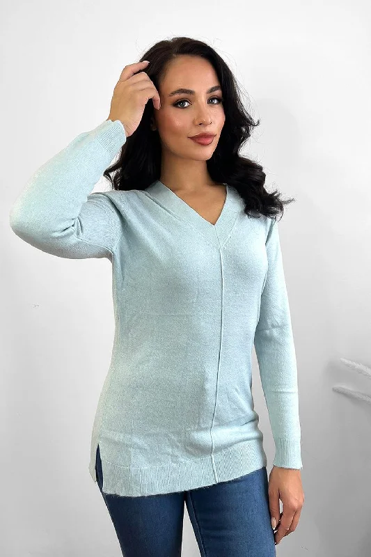 front-seam-v-neck-soft-knit-pullover