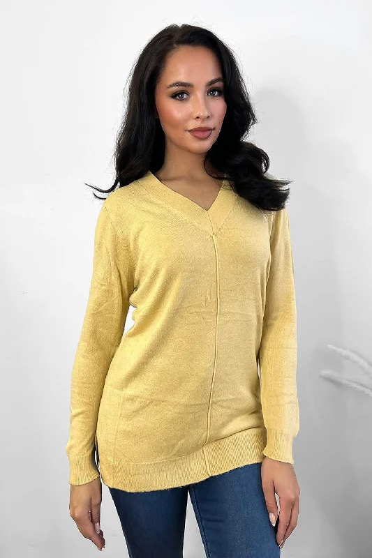 front-seam-v-neck-soft-knit-pullover