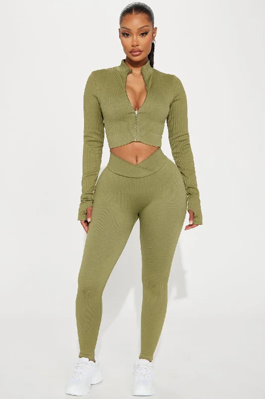 Gianna Seamless Active Legging - Olive