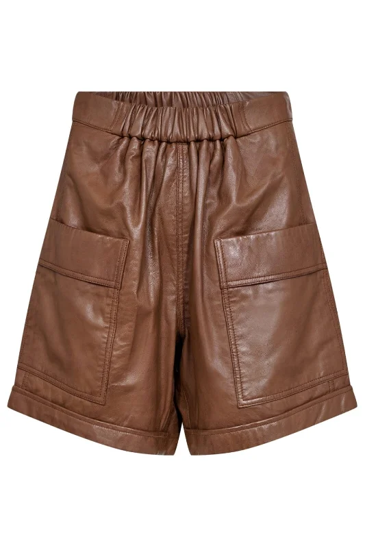 Gossia - ThillaGO Leather Shorts - Cognac