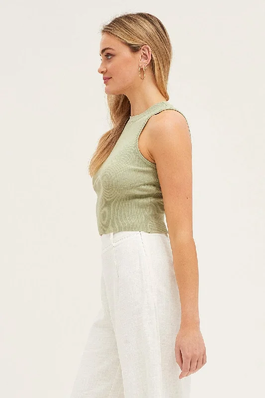 green-knit-top-sleeveless-crop-round-neck-kn2386-40p